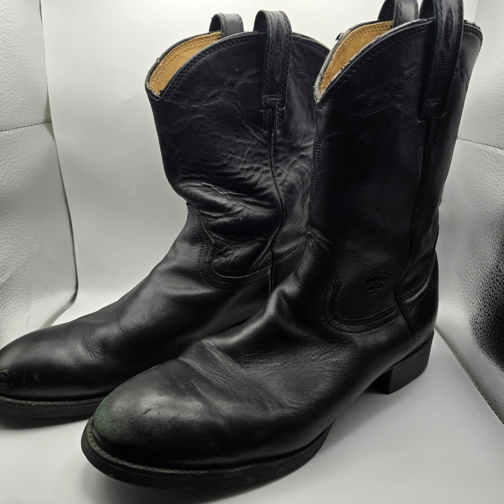 Ariat Heritage R Toe Mens Black Leather Western Cowboy Boots 35501 Size 12 D